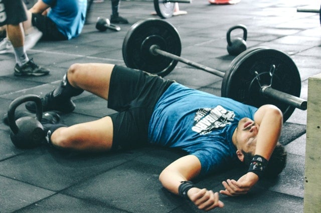 tired exercising man